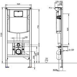 монтажная рама Villeroy&amp;Boch ViConnect 92246100 для унитаза без клавиши смыва