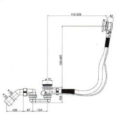 слив-перелив Villeroy&amp;Boch U90960461 полуавтомат Хром