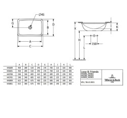 Раковина Villeroy&amp;Boch Oberon 2.0 180x80 UBQ181OBR2DV-01 цвет Альпийский белый