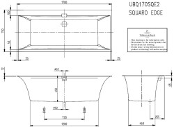 Квариловая ванна Villeroy&amp;Boch Squaro Edge 12 170x75 UBQ170SQE2DV-01 без гидромассажа