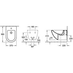 Биде Villeroy&amp;Boch Subway 74000001 подвесное Альпийский белый