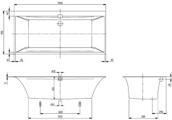 Квариловая ванна Villeroy&amp;Boch Squaro Edge 12 190x90 UBQ190SQE2DV-01 без гидромассажа