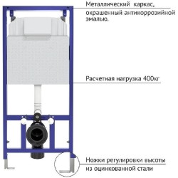 Комплект унитаза Villeroy&amp;Boch O Novo 5660H101 с инсталляцией Berges Novum D5 040235 с сиденьем Микролифт и Черной матовой клавишей смыва