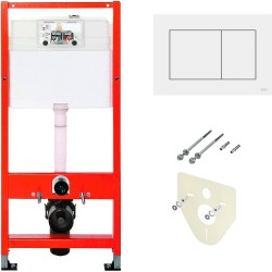 Комплект унитаза Villeroy&amp;Boch O Novo 5660H101 с инсталляцией Tece Base 9400413 с сиденьем Микролифт и Белой клавишей смыва