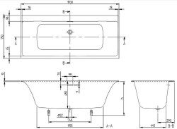 Квариловая ванна Villeroy&amp;Boch Subway 3.0 170х75 UBQ170SBW2DV-01 без гидромассажа