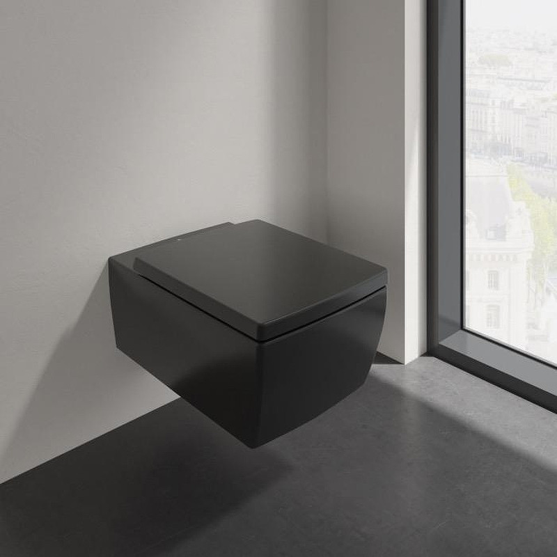 Унитаз Villeroy&Boch Memento 2.0 4633R0R7 подвесной цвет Pure Black без сиденья