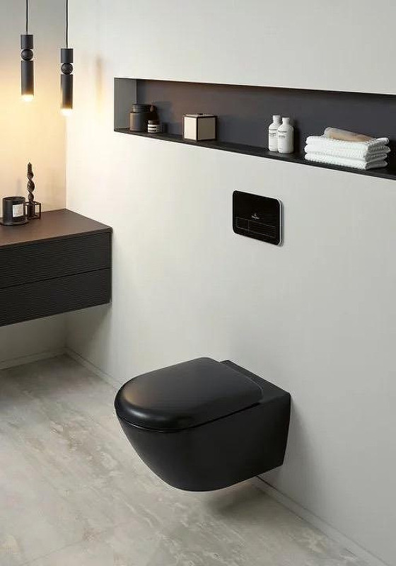 Унитаз Villeroy&Boch Antao 4674T0R7 подвесной цвет Pure Black без сиденья