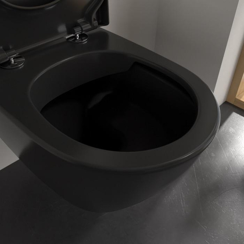 Унитаз Villeroy&Boch Subway 2.0 5614R0R7 подвесной цвет Pure Black без сиденья